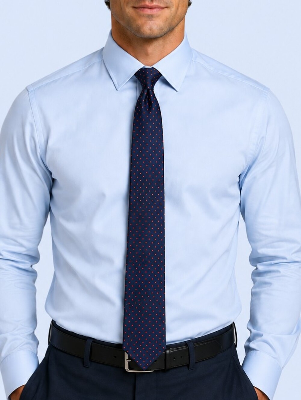 Vintage Men's Wemlon By Wembley Navy Blue  Dotted Tie